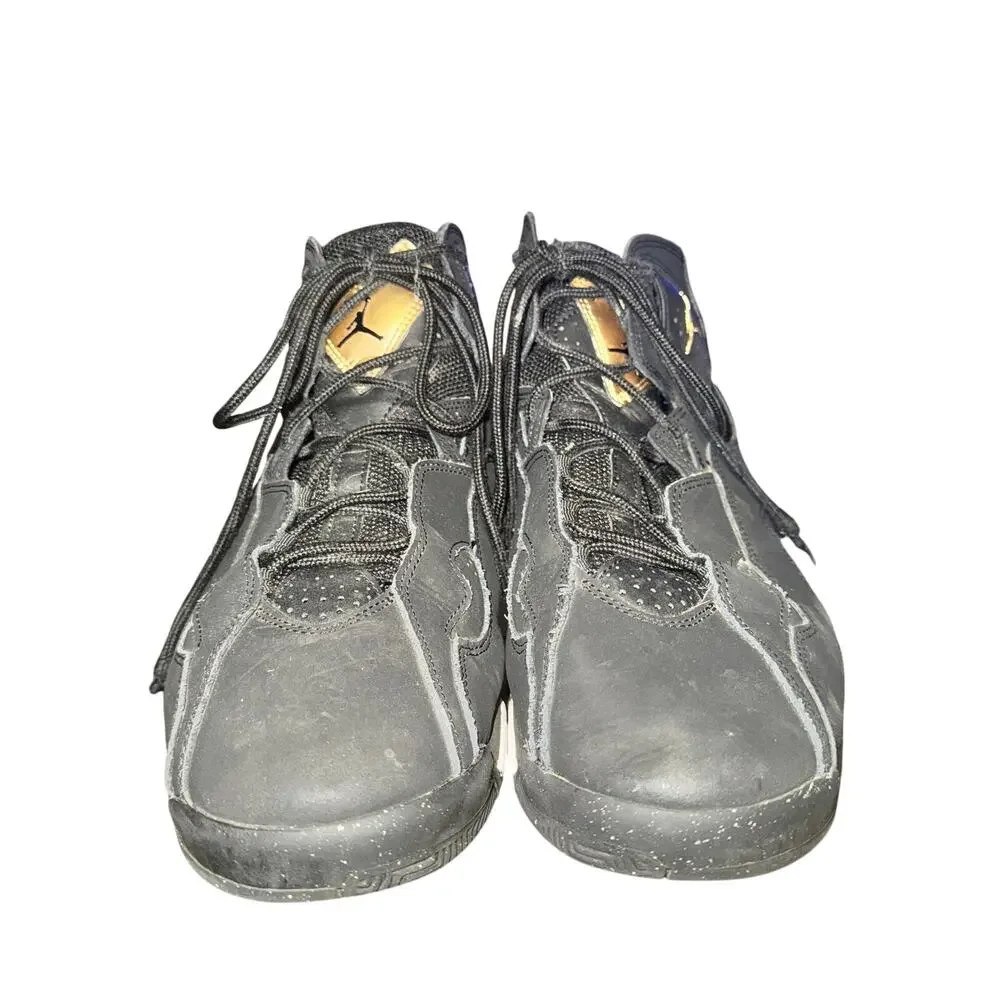 Nike Jordan True Flight Sneakers Men's Size 11 Black Metallic Gold Leather Shoes